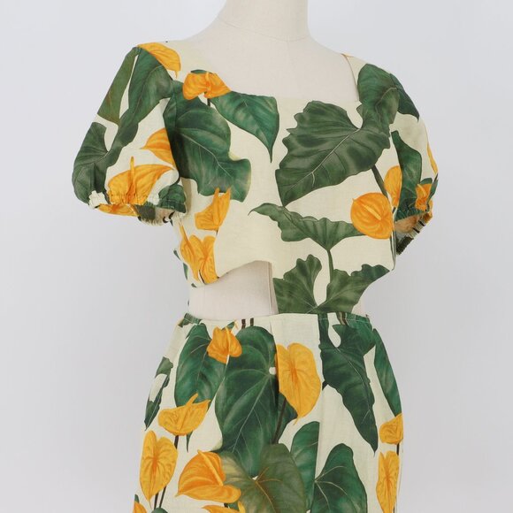 NWT FARM RIO Cutout Tie-Back Linen Blend Romper Size S - Picture 6 of 9